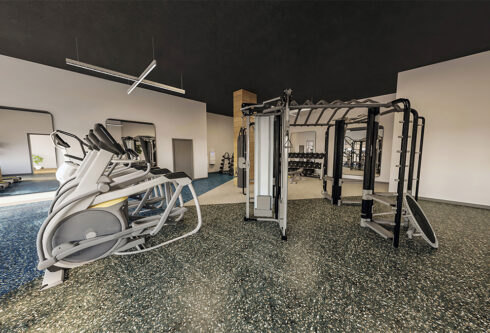 Gym with fitness equipment