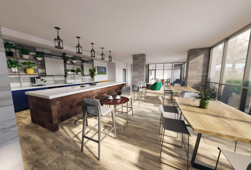 Interior lounge with comfy seating options