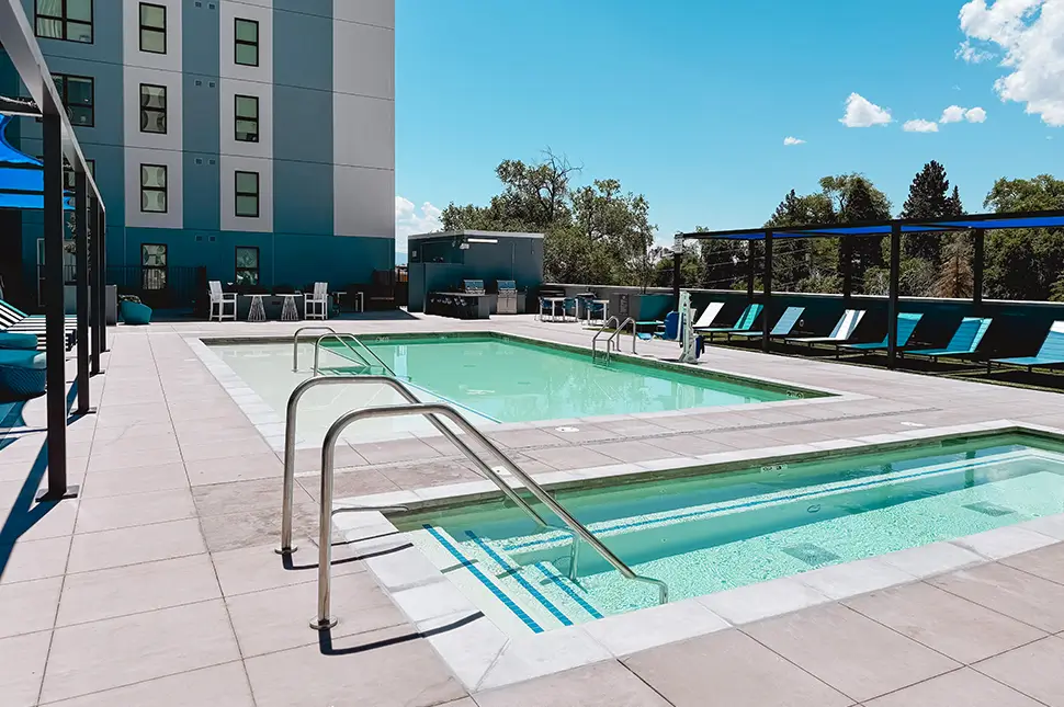 resort style pool and spa